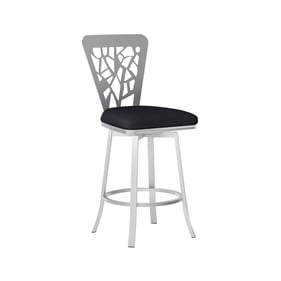 Chintaly Imports Black Memory Swivel Counter Height Stool