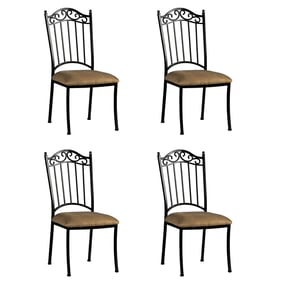 4 Chintaly Imports Antique Taupe Wrought Iron Side Chairs