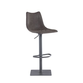 Chintaly Imports Grey Matte Black Adjustable Stool