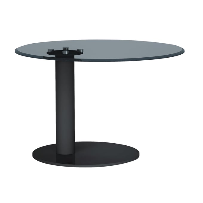 Chintaly Imports Matte Black Straight Steel Pedestal CHF-2713-LT-M-1