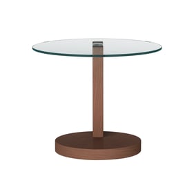 Chintaly Imports Walnut Round Lamp Table