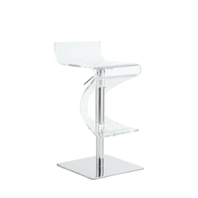 Chintaly Imports Chrome Acrylic Adjustable Stool