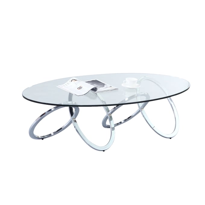 Chintaly Imports 3pc Oval Coffee Table Set CHF-4036-OCT-S1