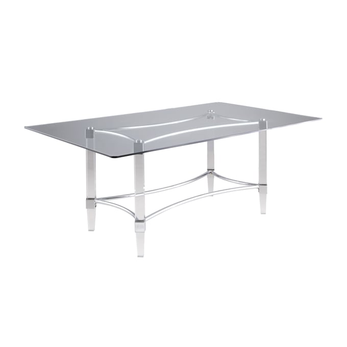 Chintaly Imports Chrome Clear Rectangular Base with Frame and Legs CHF-4038-DT-RCT-B