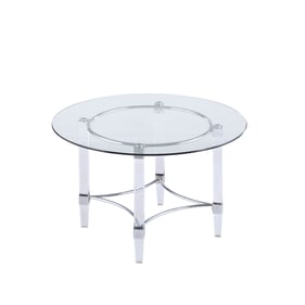 Chintaly Imports Clear Chrome Round Dining Table