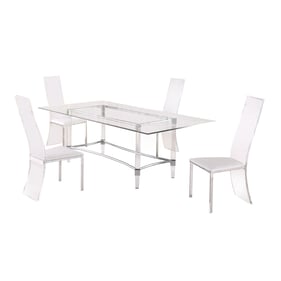 Chintaly Imports Layla White 60 Inch 5pc Dining Room Set