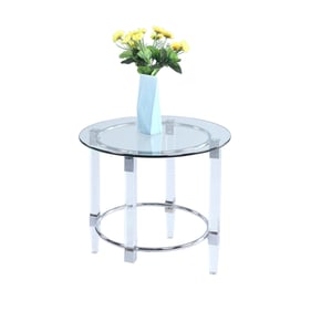 Chintaly Imports Clear Round Lamp Table