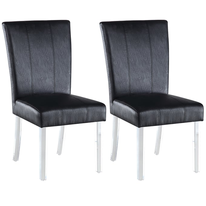 2 Chintaly Imports Black Curved Flare Back Parson Side Chairs CHF-4038-PRS-SC-BLK