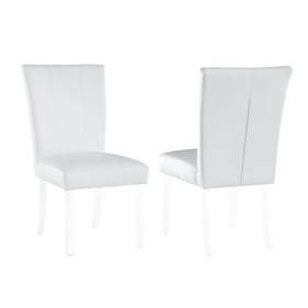 2 Chintaly Imports White Curved Flare Back Parson Side Chairs