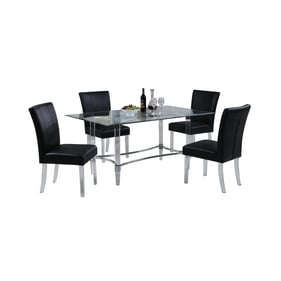 Chintaly Imports Black 72 Inch 5pc Dining Room Set