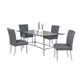 Chintaly Imports Grey 60 Inch 5pc Dining Room Set