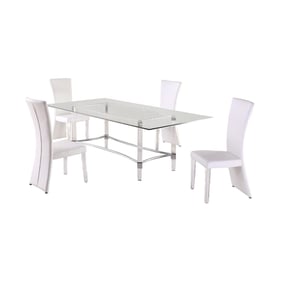 Chintaly Imports Siena White 72 Inch 5pc Dining Room Set