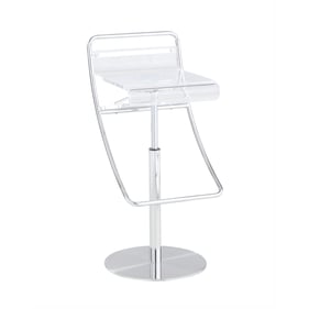 Chintaly Imports Clear Acrylic Adjustable Height Stool