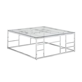 Chintaly Imports Clear Glass 39 Inch Cocktail Table