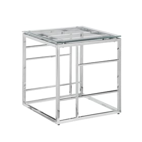 Chintaly Imports Clear Glass 20 Inch End Table