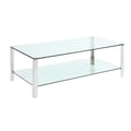 Contemporary Rectangular Glass & Stainless Steel Cocktail Table