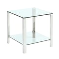 Contemporary Square Glass & Stainless Steel Lamp Table