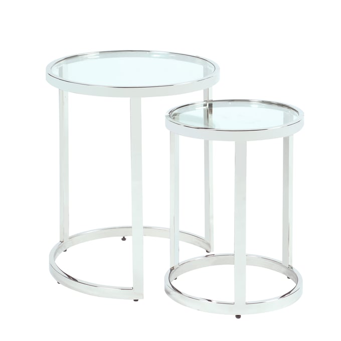 Chintaly Imports Round Nesting Lamp Table CHF-5509-LT-NST