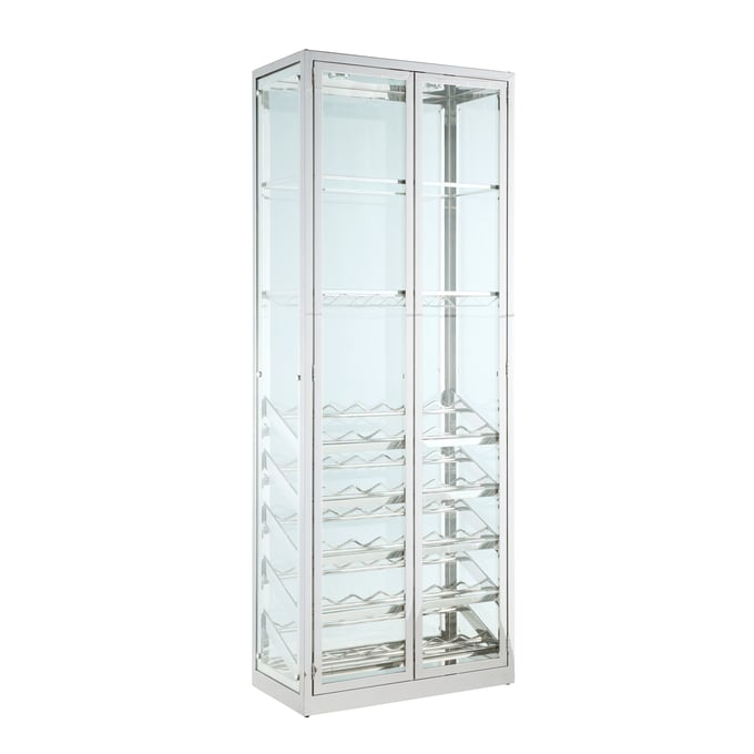 Zahavah 4-shelf Hexagon Shaped Curio Cabinet White and Clear