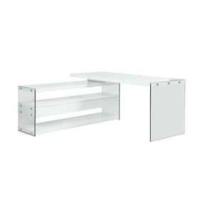 Chintaly Imports Gloss White Rotatable Desk