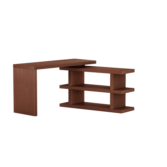 Chintaly Imports Walnut Motion Office Desk CHF-6915-DSK-WAL