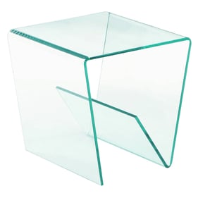 Chintaly Imports Clear Glass Lamp Table