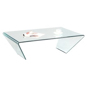 Chintaly Imports Clear Glass Rectangle Cocktail Table