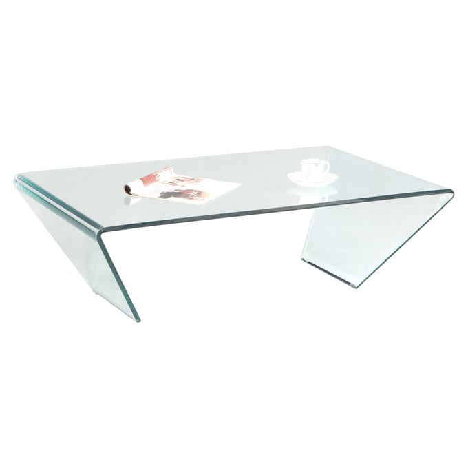 Chintaly Imports Clear Glass Rectangle Cocktail Table CHF-72102-RCT-CT