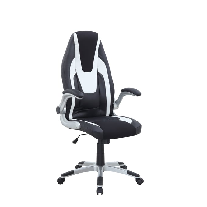 Chintaly Imports Black White Adjustable Computer Chair CHF-7214-CCH-2TONE