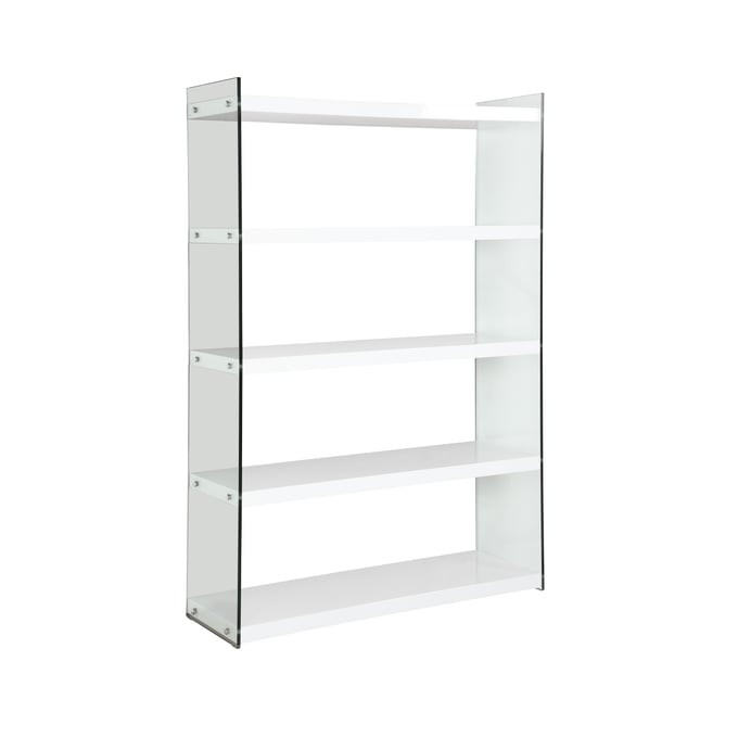 Chintaly Imports Gloss White Four Shelves CHF-74101-BKS-S