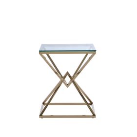 Chintaly Imports Clear Gold Square Lamp Table