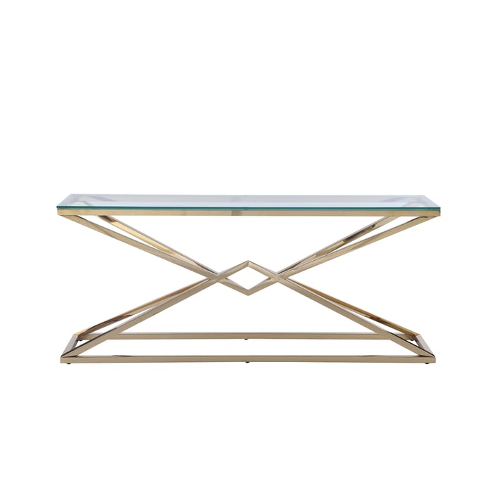 Chintaly Imports Gold Double Pyramid Sofa Table Base CHF-7616-ST-B