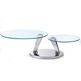 Chintaly Imports Clear Polished Stainless Steel Cocktail Table