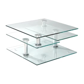 Chintaly Imports Clear Chrome Cocktail Table