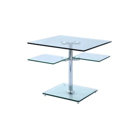 Chintaly Imports Clear Glass Square Lamp Table