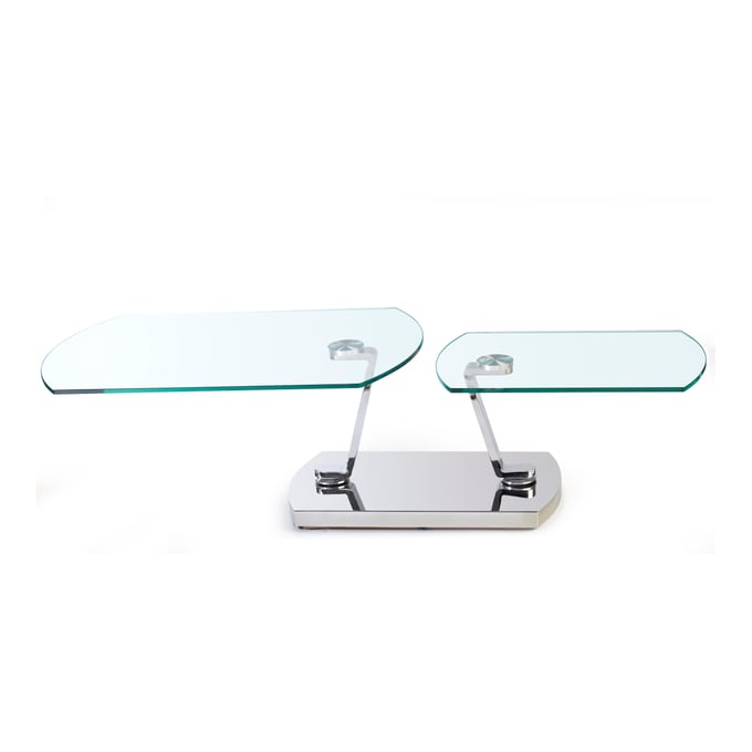 Chintaly Imports Clear Glass Motion Cocktail Table Top CHF-8062-CT-T