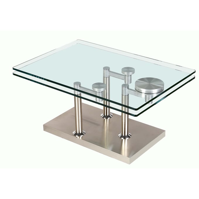 Chintaly Imports Brushed Steel Rectangle Coffee Table Base CHF-8164-CT-B