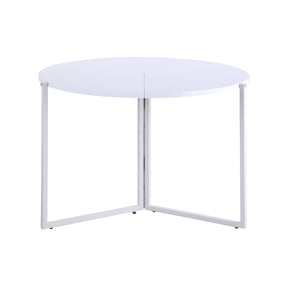 Chintaly Imports Gloss White 43 Inch Round Foldaway Dining Table