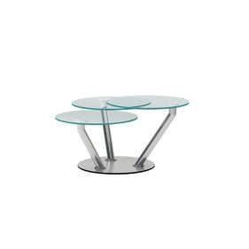 Chintaly Imports Clear Chrome Triple Surface Cocktail Table