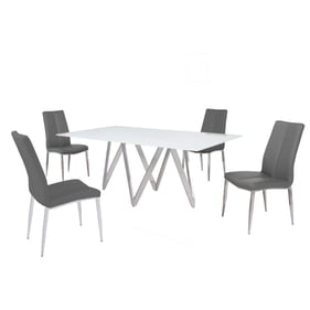 Chintaly Imports Abigail Grey 5pc Dining Room Set