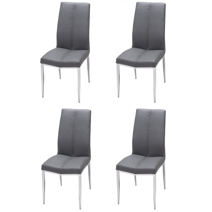 4 Chintaly Imports Abigail Ash Dining Side Chairs CHF-ABIGAIL-SC-ASH-TX