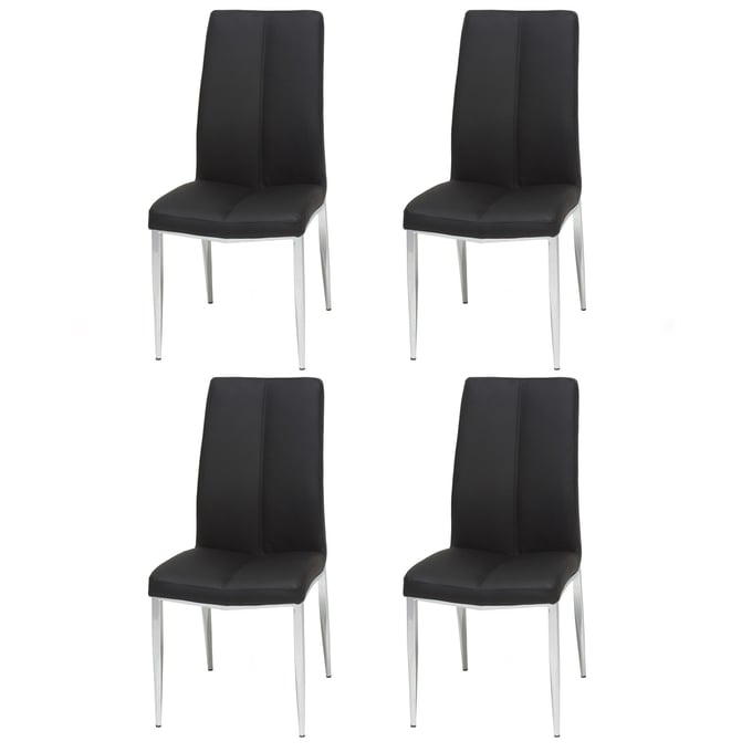 4 Chintaly Imports Abigail Black Dining Side Chairs CHF-ABIGAIL-SC-BLK