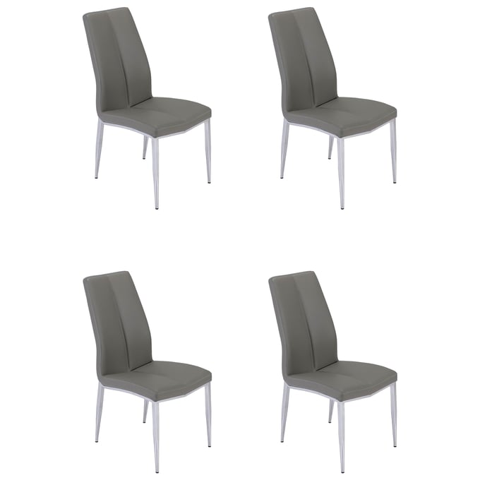 4 Chintaly Imports Abigail Grey Dining Side Chairs CHF-ABIGAIL-SC-GRY