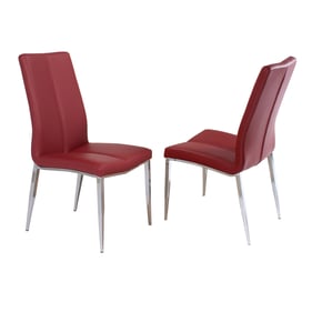 4 Chintaly Imports Abigail Red Dining Side Chairs