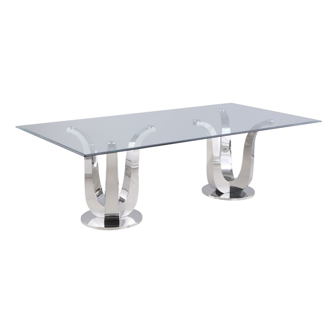 Chintaly Imports Adelle Clear Tempered Glass Table Top CHF-ADELLE-DT-RCT-T