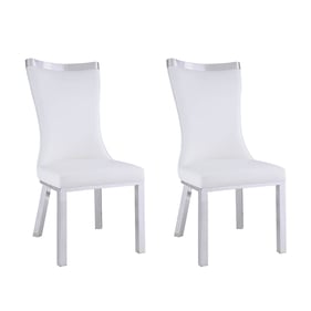 2 Chintaly Imports Adelle White Curved Back Side Chairs