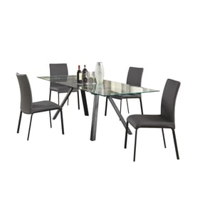 Chintaly Imports Aida Matte Black Ash 5pc Dining Room Set