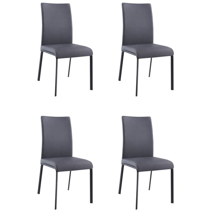 4 Chintaly Imports Aida Ash Contour Back Side Chairs CHF-AIDA-SC-ASH