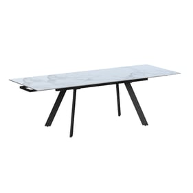 Chintaly Imports Alexandra Gloss White Extendable Dining Table