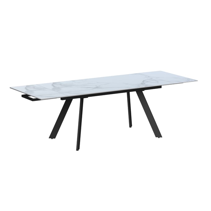 Chintaly Imports Alexandra Gloss White Extendable Dining Table CHF-ALEXANDRA-DT